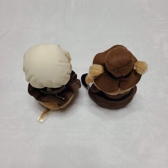 Vintage Russ Berrie Thanksgiving Pilgrim Bear Set Priscilla John Plush Dolls 8" - Picture 9 of 10